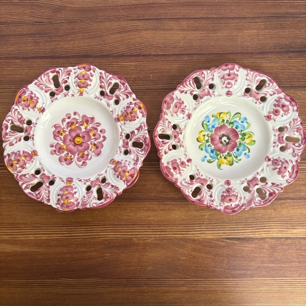 Jay Willfred Andrea by Sadek Portugal Hand Painted Reticulated Plates #57